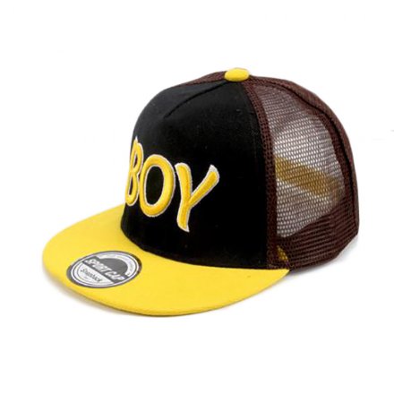 字母繡平沿網帽定制