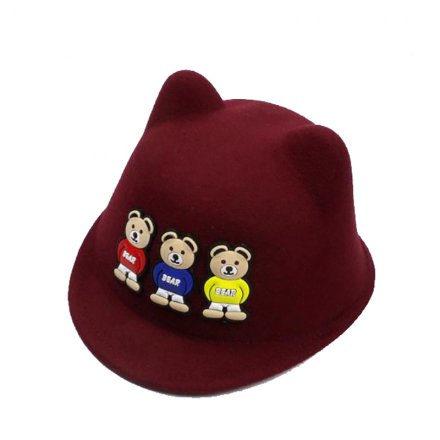 毛呢繡花寶寶馬術帽定制